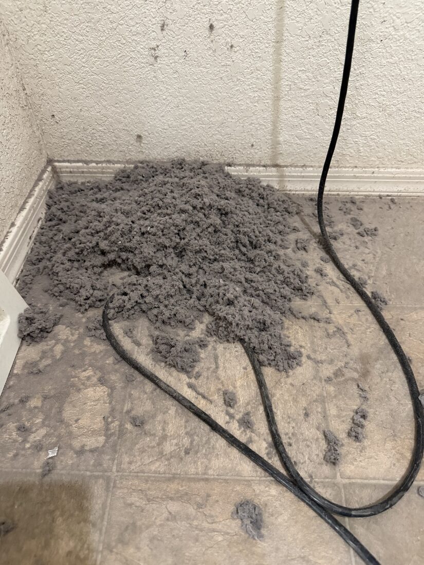 Pile of lint removed from a single dryer vent