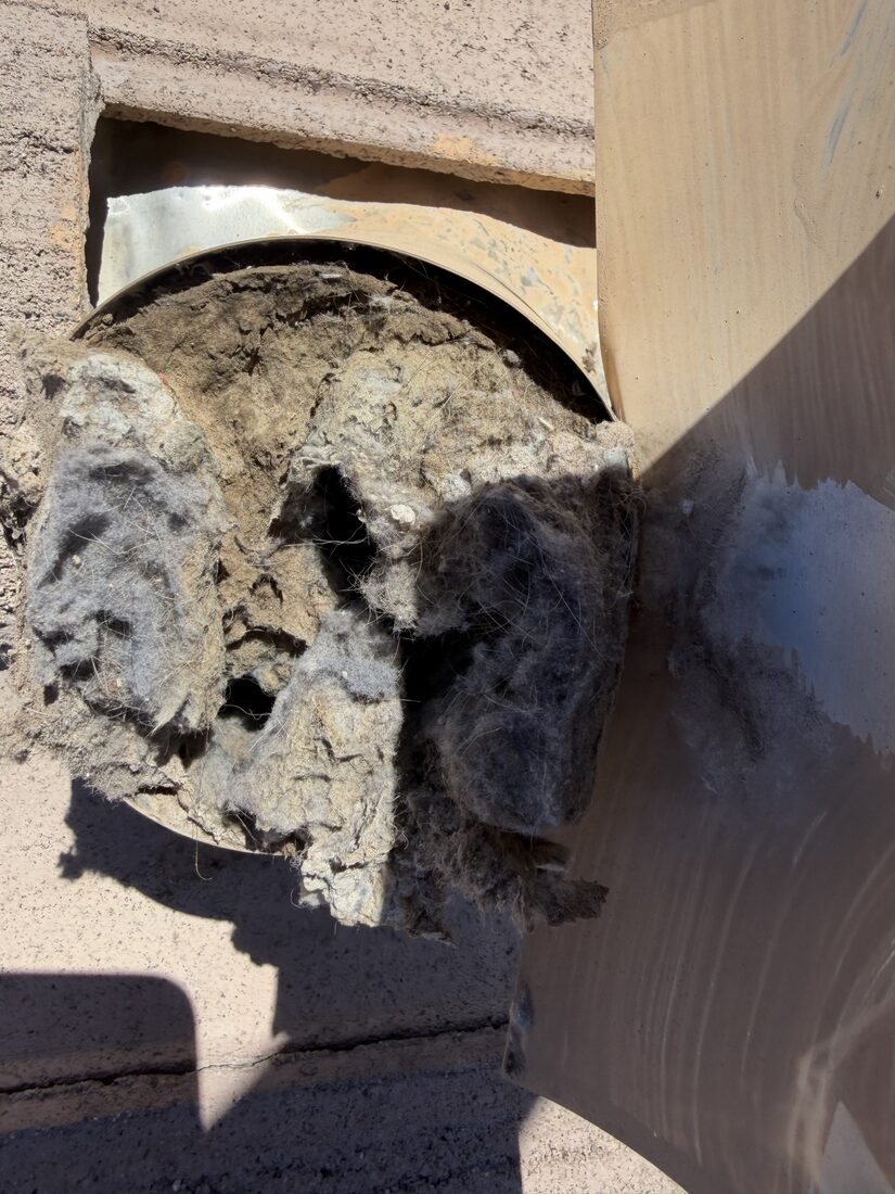 Exterior dryer vent completely clogged with lint